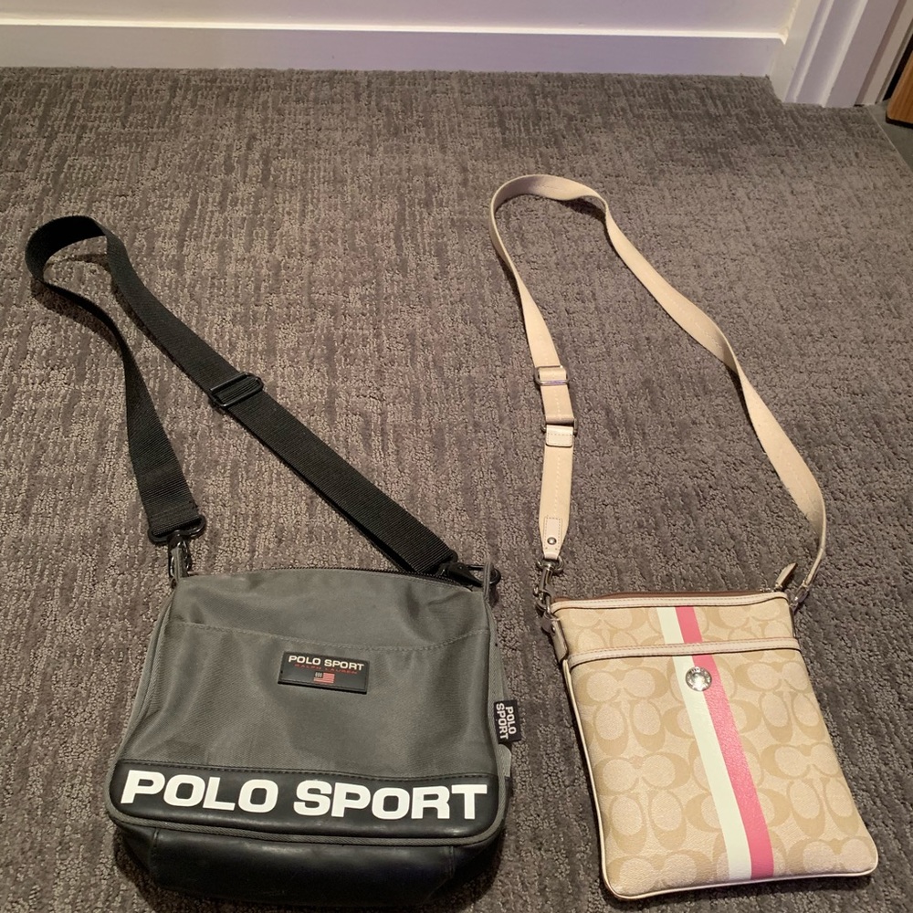 polo sport and coach shoulder bags